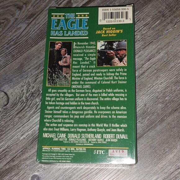 THE EAGLE HAS LANDED (VHS) DONALD SUTHERLAND, MICHAEL CAINE, ROBERT DUVALL - Picture 2 of 3